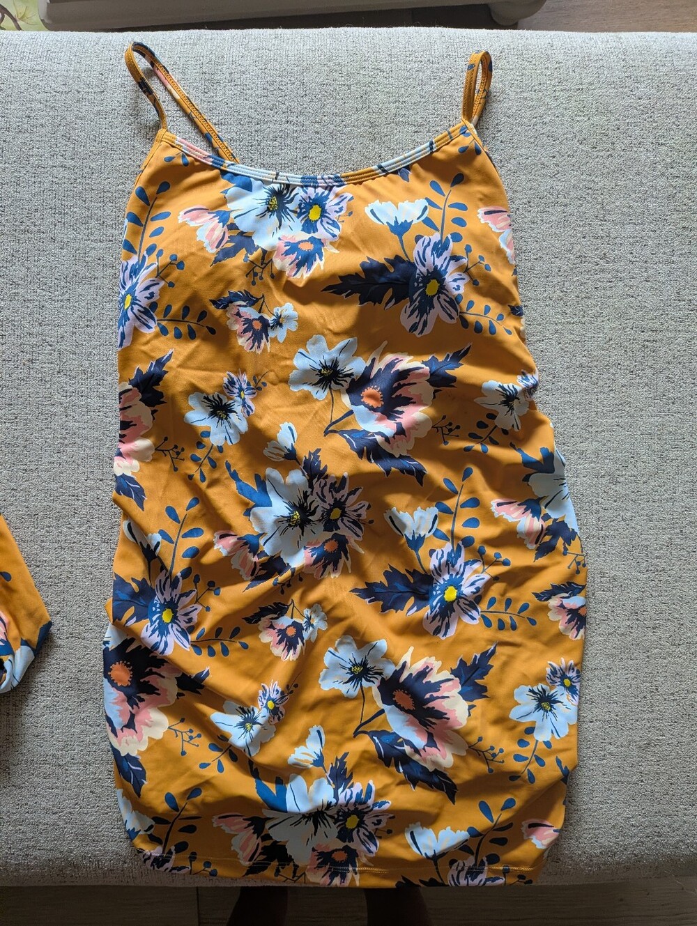 Mustard Yellow Floral Maternity Tankini